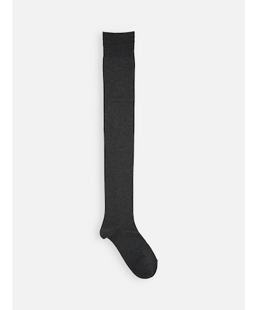 毛混べタニーハイソックス