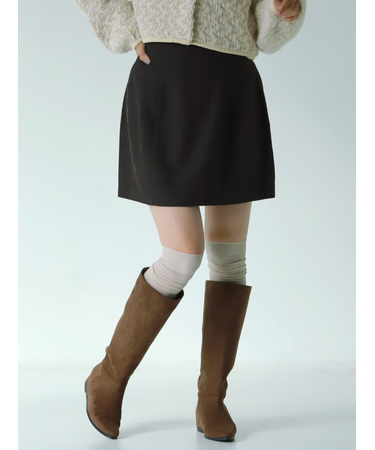 毛混べタニーハイソックス