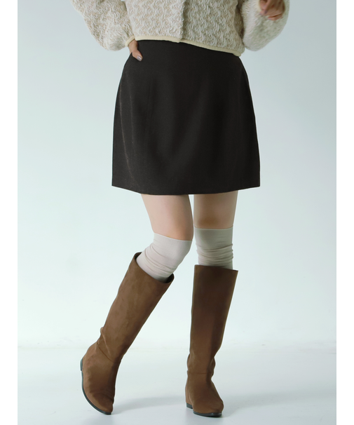 毛混べタニーハイソックス