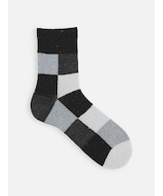 【Tabio MEN】ウールネップ異素材ブロックショート丈ソックス