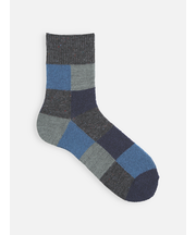 【Tabio MEN】ウールネップ異素材ブロックショート丈ソックス