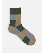 【Tabio MEN】ウールネップ異素材ブロックショート丈ソックス