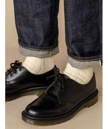 【Tabio MEN】WOOL太リブショートソックス（27.0～29.0cm）