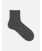 【Tabio MEN】WOOL太リブショートソックス（27.0～29.0cm）