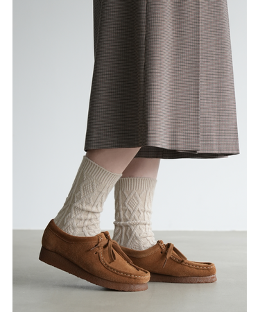 毛混ダイヤケーブルソックス