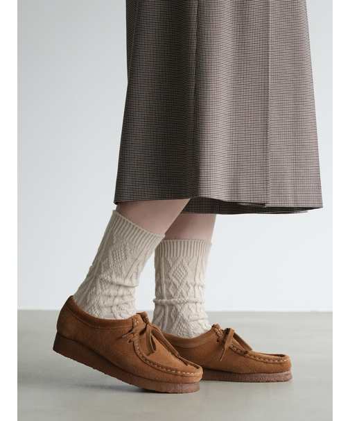 毛混ダイヤケーブルソックス