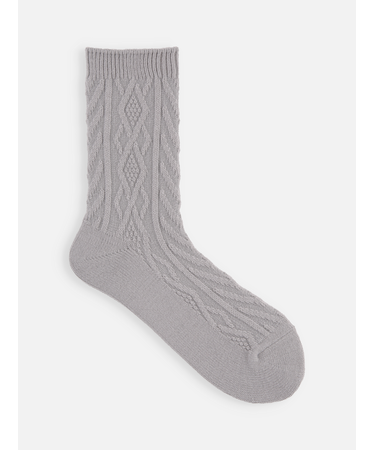 毛混ダイヤケーブルソックス