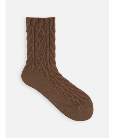 毛混ダイヤケーブルソックス