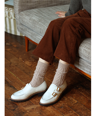 毛混ダイヤケーブルソックス