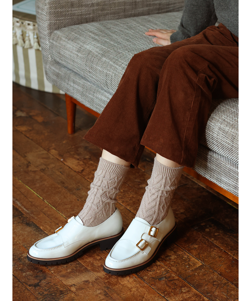 毛混ダイヤケーブルソックス