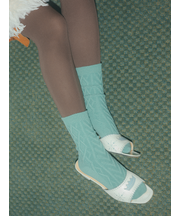 毛混ダイヤケーブルソックス