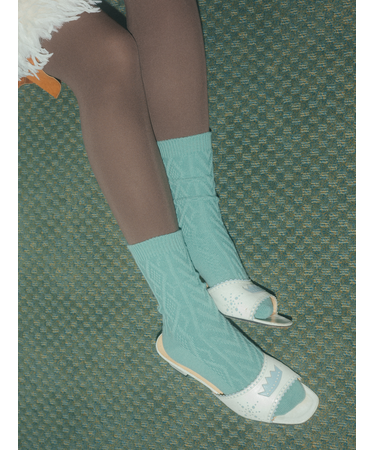 毛混ダイヤケーブルソックス