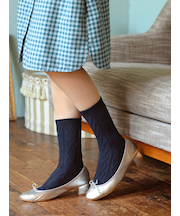 毛混ダイヤケーブルソックス