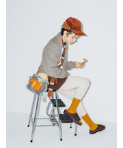 毛混ダイヤケーブルソックス