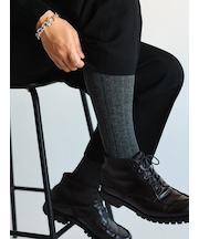 【Tabio MEN】WEB限定/WOOL太リブハイソックス