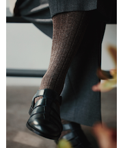 【Tabio MEN】WEB限定/WOOL太リブハイソックス