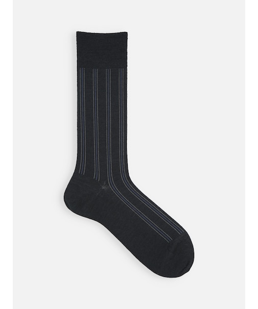 【Tabio MEN】ウールナイロンストライプソックス(27.0～29.0cm)