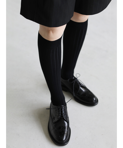 梳毛8×2リブハイソックス