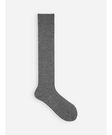 梳毛8×2リブハイソックス