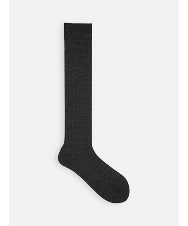 梳毛8×2リブハイソックス