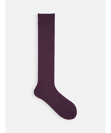 梳毛8×2リブハイソックス