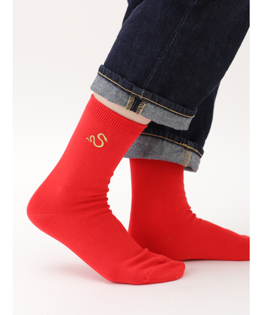 干支12種シルエット刺繍ベタソックス