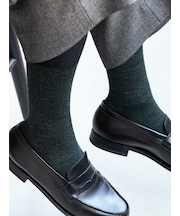 【Tabio MEN】ウールヘリンボンロングホーズ