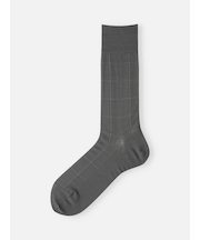 【Tabio MEN】連続シルケット加工/チェックレギュラー丈ソックス（23.0～25.0cm）