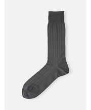 【Tabio MEN】 連続シルケット ストライプレギュラー丈ソックス（23.0～25.0cm）
