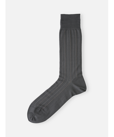 【Tabio MEN】 連続シルケット ストライプレギュラー丈ソックス（23.0～25.0cm）