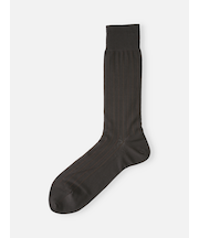 【Tabio MEN】 連続シルケット ストライプレギュラー丈ソックス（23.0～25.0cm）