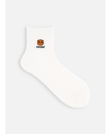 岡山限定さくさくぱんだ刺繍2×2リブショートソックス