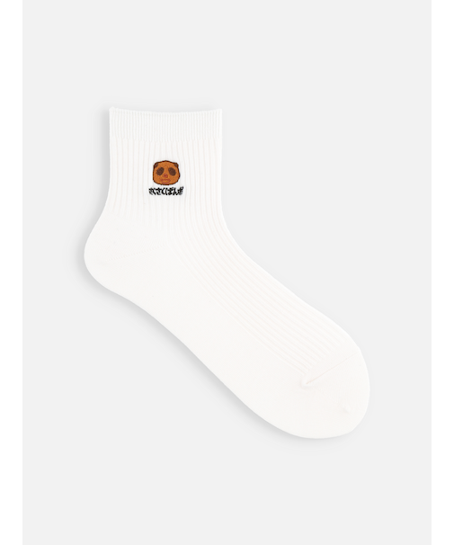 岡山限定さくさくぱんだ刺繍2×2リブショートソックス