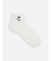 岡山限定 OH!くん刺繍リブベタショートソックス