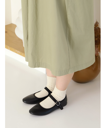 ローゲージ2×2リブショートソックス