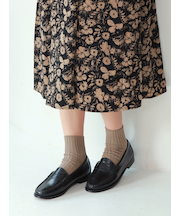 ローゲージ2×2リブショートソックス