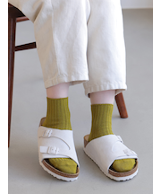 ローゲージ2×2リブショートソックス