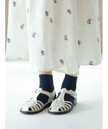 ローゲージ2×2リブショートソックス