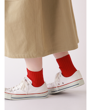 ローゲージ2×2リブショートソックス