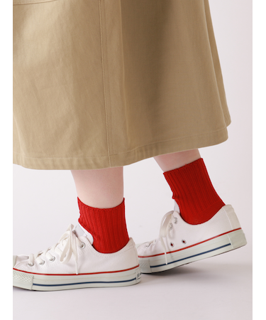 ローゲージ2×2リブショートソックス