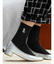 犬刺繍アメリブショートソックス