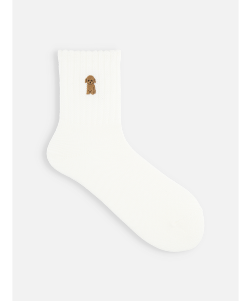 犬刺繍アメリブショートソックス