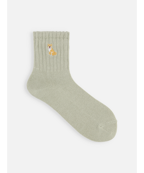 犬刺繍アメリブショートソックス