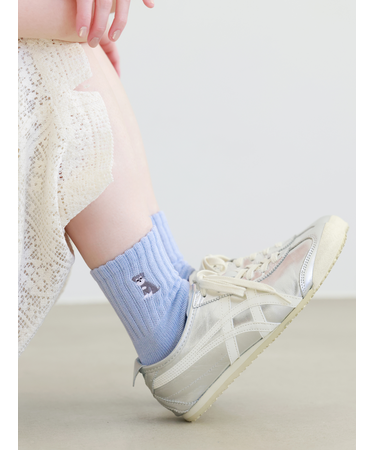 犬刺繍アメリブショートソックス