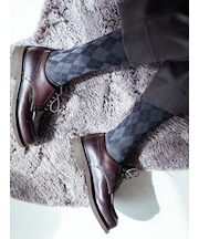 【Tabio MEN】NEWリンクス総ダイヤレギュラー丈ソックス