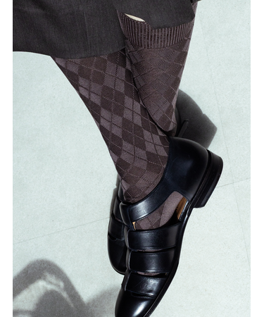 【Tabio MEN】NEWリンクス総ダイヤレギュラー丈ソックス