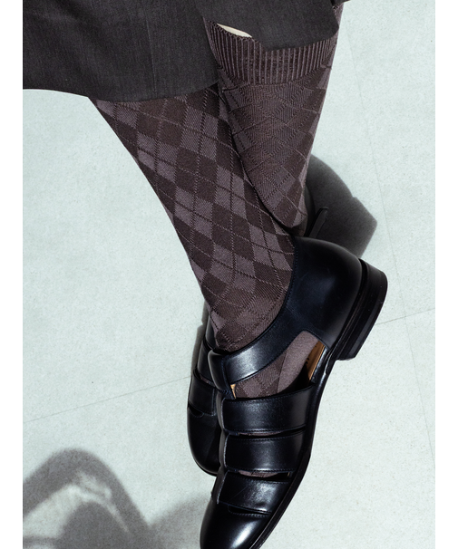 【Tabio MEN】NEWリンクス総ダイヤレギュラー丈ソックス