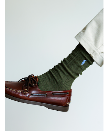 【MEN】RLクラシックリブクルー丈ソックス