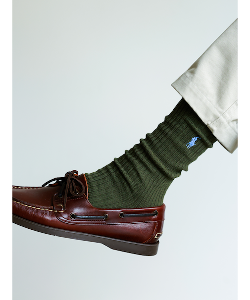 【MEN】RLクラシックリブクルー丈ソックス