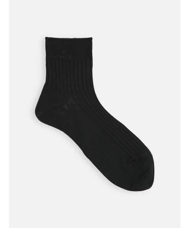 【綿100%】5×2リブショートソックス(23～24cm)